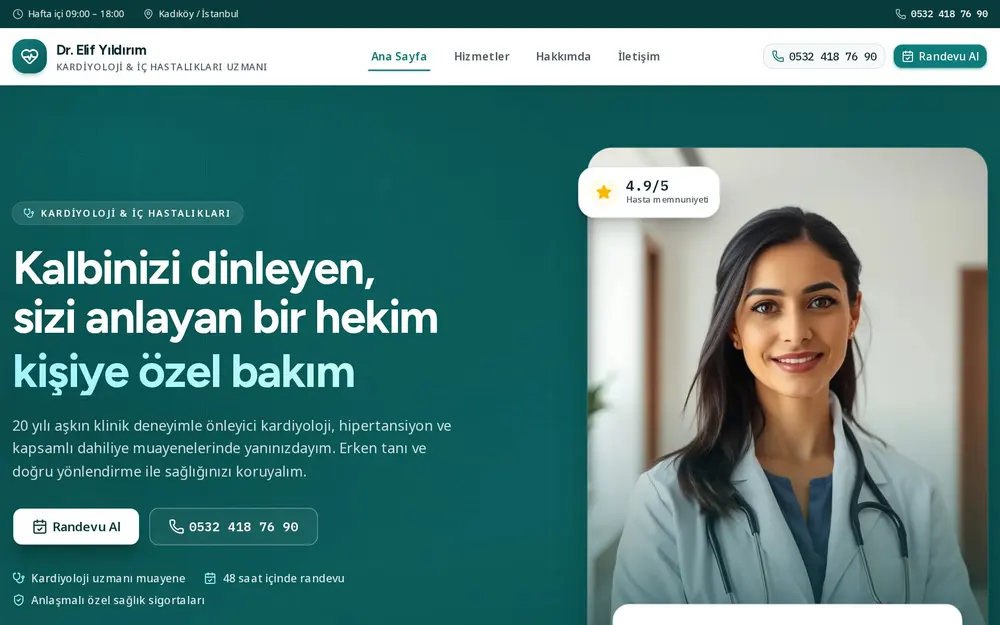 Doktor / Klinik Sitesi önizleme