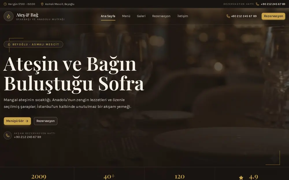 Restoran Sitesi önizleme