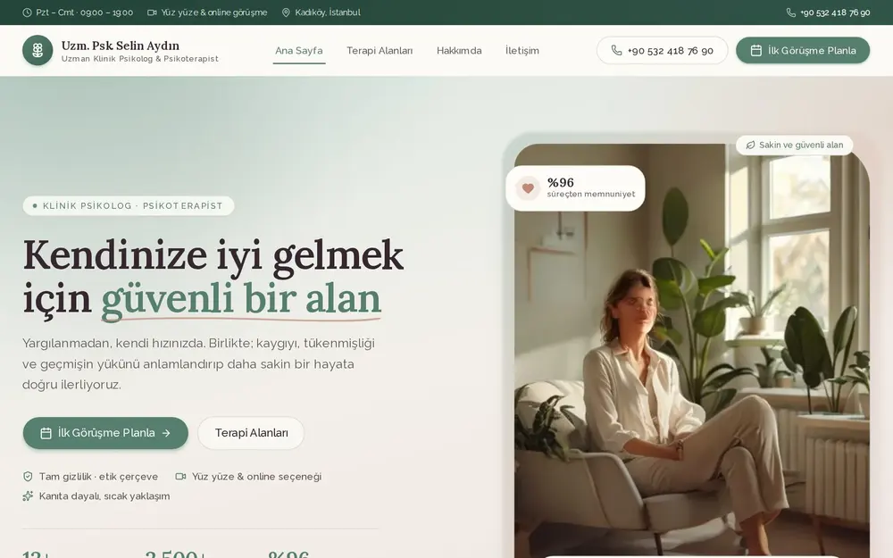 Terapist / Psikolog Sitesi önizleme